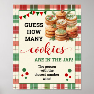 Poster Adivinha Quantos Cookies Jogam Xadrez de Natal