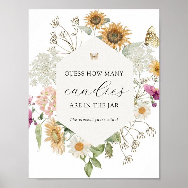 Poster Adivinha quantos estão no jogo do Chá Jar (Frente)