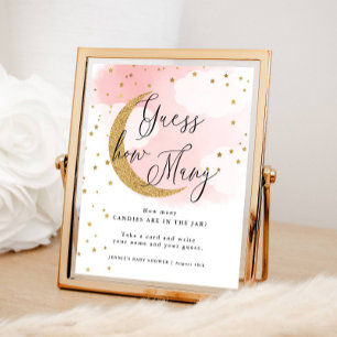 Poster Adivinha Quantos Rosa Sobre O Jogo Do Chá de frald