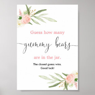 Poster Adivinha quantos ursos nojentos jogam verde-ouro r