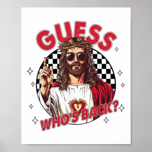 Poster Adivinha Quem Devolve Jesus Páscoa Engraçado Homen