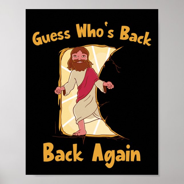 Poster Adivinha quem voltou, Felz pascoa! Jesus Ch (Frente)