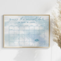 Adivinhe a Data de Chegada Calendário Nuvem 9 Azul