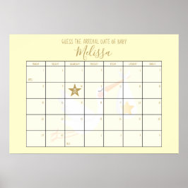 Poster Adivinhe O Jogo De Chá de fraldas De Creme Do Cale