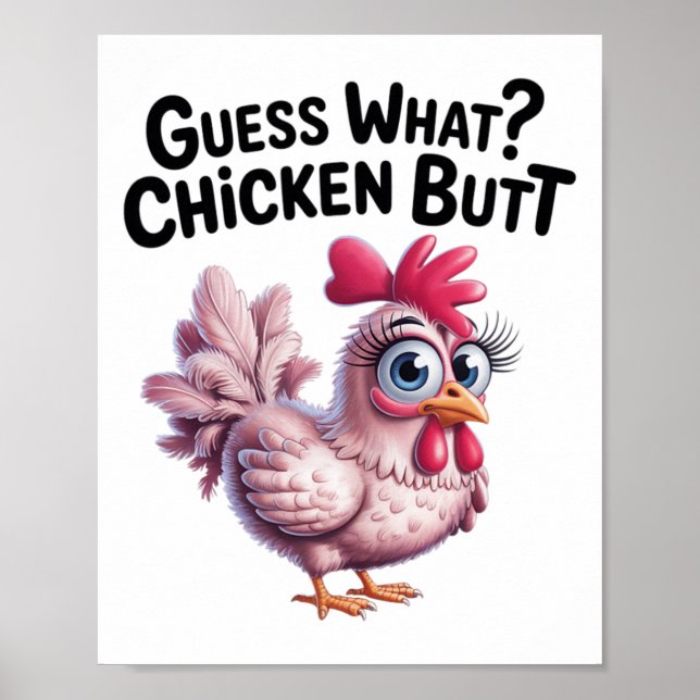 Poster Adivinhe O Que Bunda De Frango Clic Piada De Crian (Frente)