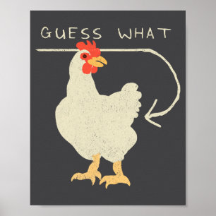 Poster Adivinhe O Que Bunda De Galinha Engraçado Feliz 
