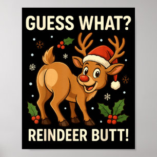 Poster Adivinhe O Que Renas Bunda Piada Natal Homens Rena