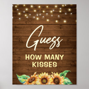 Poster Adivinhe Quantas Amendoins Beijos Doces Girassol