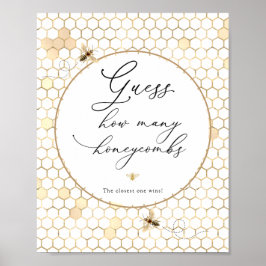 Poster Adivinhe Quantas Melhuras Sinal de Abelha Dourada