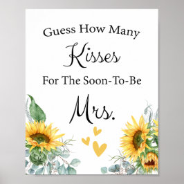 Poster Adivinhe Quantos Beijos Jogo de Chá de Noiva