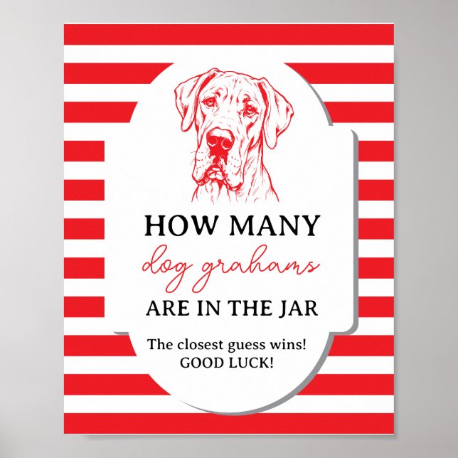 Poster Adivinhe Quantos Dogue Alemão Grahams Dane Mostrar (Frente)