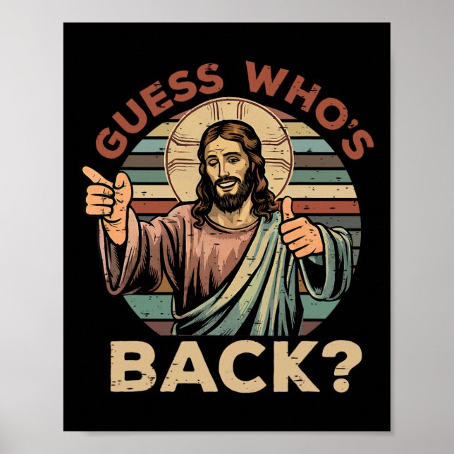 Poster Adivinhe Quem é Ck Cristão Jesus Versículo da Bíbl (Frente)