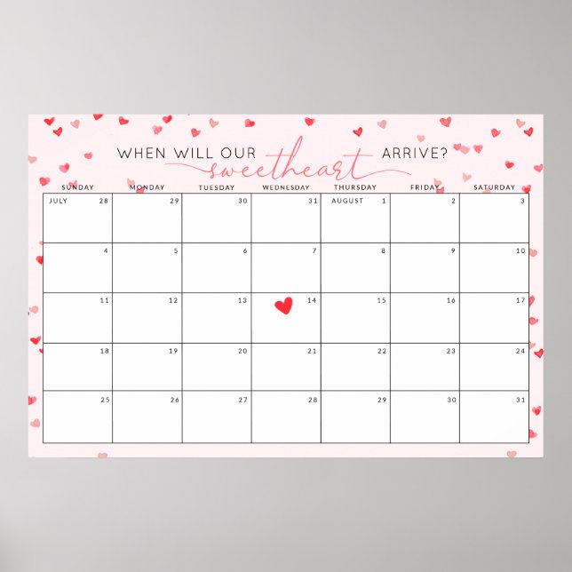 Poster Adivinhem a data de vencimento pequeno Chá de fral (Frente)