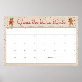 Poster Adivinhem o jogo do Chá de fraldas Gingerpão em da