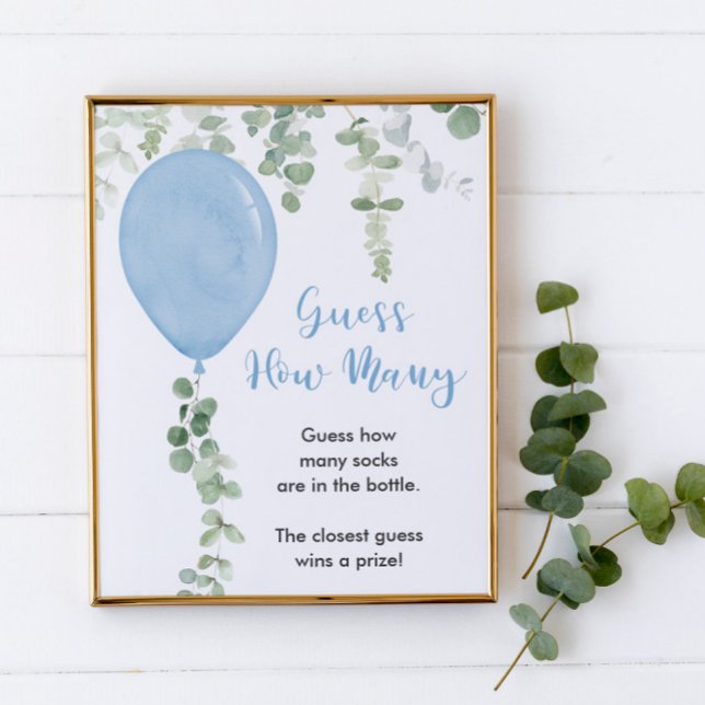 Poster Adivinhem quantos balões azuis de jogo são verdes (Criador carregado)