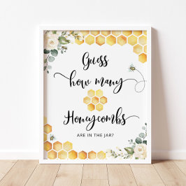 Poster Adivinhem quantos favos de mel estão no pote