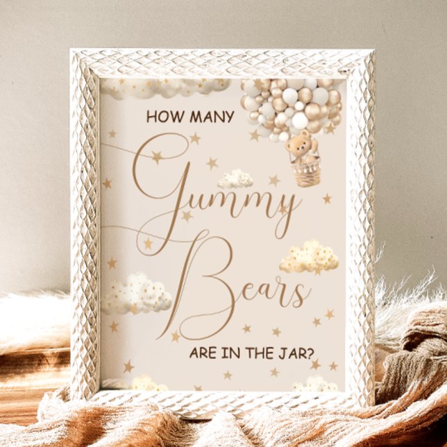 Poster Adivinhem Quantos Jogo de Chá de fraldas De Ursos  (Criador carregado)