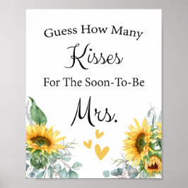 Poster Adivinhem Quantos Jogo De Chá de panela De Beijos