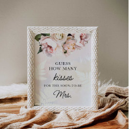 Poster Adivinhem Quantos Kisses Jogo do Chá de panela