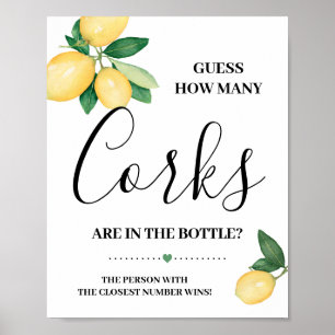 Poster Adivinhem Quantos Símbolos de Chá de Corks Lemons