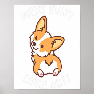 Poster Adivinhem Que Cachorro De Corgi Engraçado, Bumbum