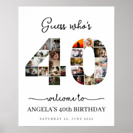 Poster Adivinhem quem é o sinal de festa de aniversário d