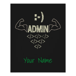 Pôster Administrador Admin IT Sysadmin Computer Scientist