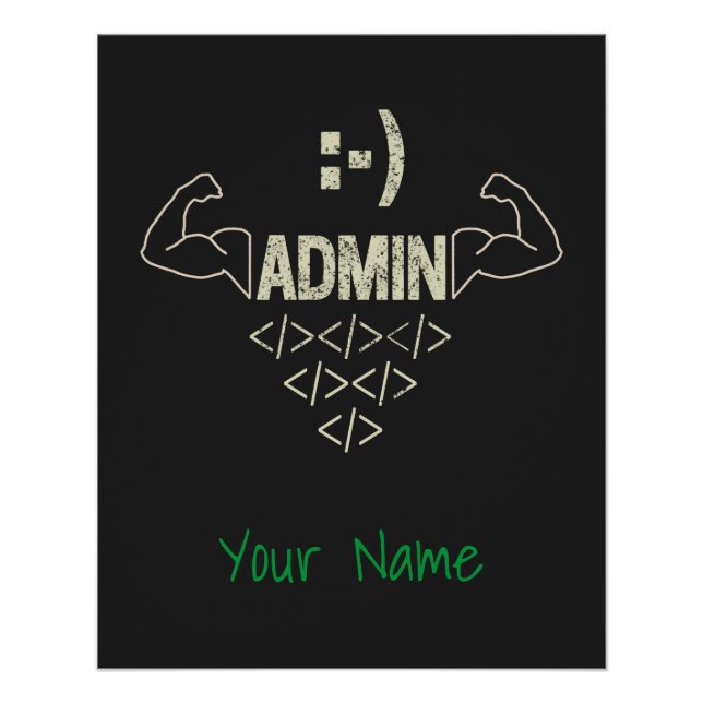 Pôster Administrador Admin IT Sysadmin Computer Scientist (Frente)