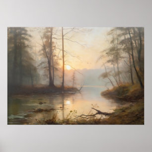 Poster Admirando o nascer do sol no rio