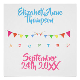 Pôster Adoção de Banners Adotados - Data de Nome Personal