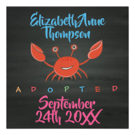 Pôster Adoção De Caranguejo Adotado - Data Do Nome Person