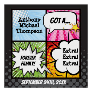 Pôster Adoção do Livro de Super Hero, Presente Familiar