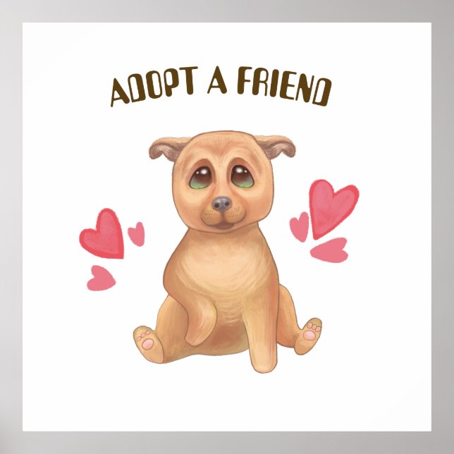 Poster adoem os filhos de cães (Frente)