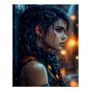 Pôster Adolescente na Chuva