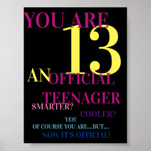 Poster Adolescente Oficiente de Multicores Divertimento 1