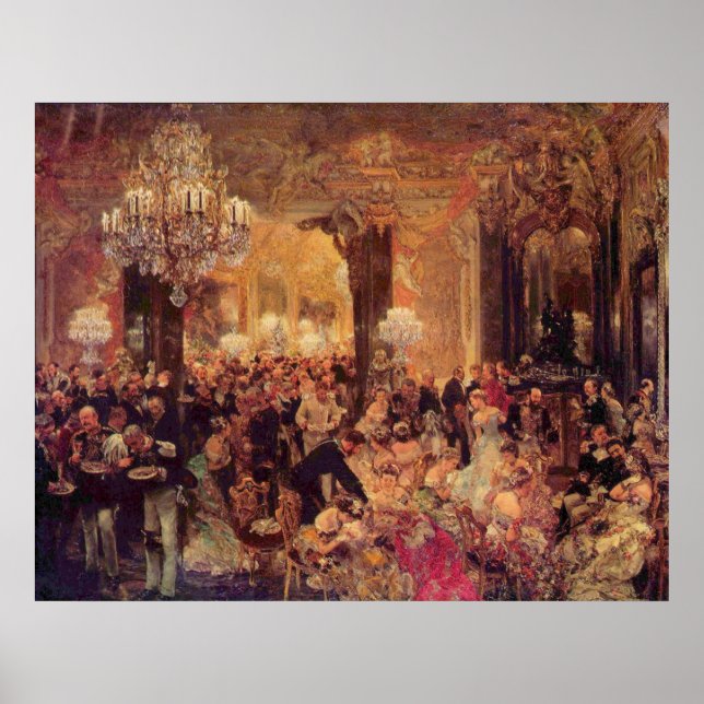 Poster Adolph von Menzel Supper na Bola (Frente)