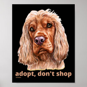 Poster ADOPT, NÃO COMPRE (Inglês Cocker Spaniel)