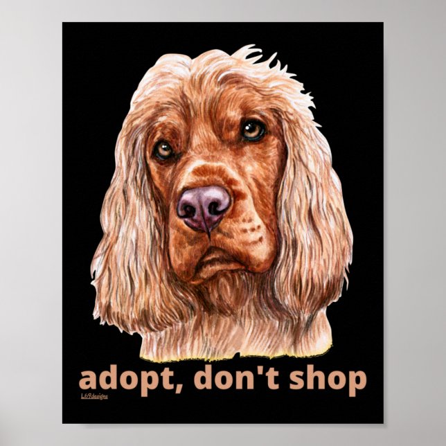 Poster ADOPT, NÃO COMPRE (Inglês Cocker Spaniel) (Frente)