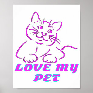 POSTER ADORA MEU GATO DE PINCO DE PINO