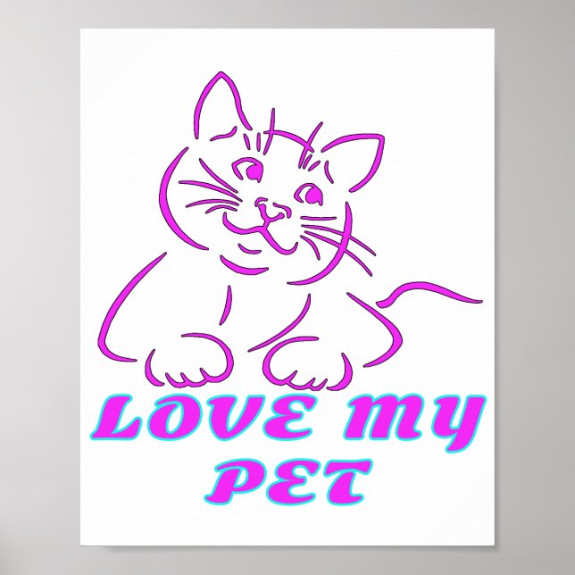 POSTER ADORA MEU GATO DE PINCO DE PINO (Frente)