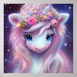 Poster Adorable Baby Fantasy Unicorn