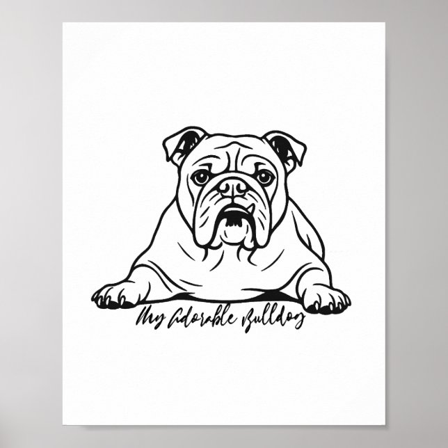 Poster Adorable Bulldog (Frente)