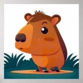 Etiqueta De Nome Óptica desenho animado de capybara ukulele