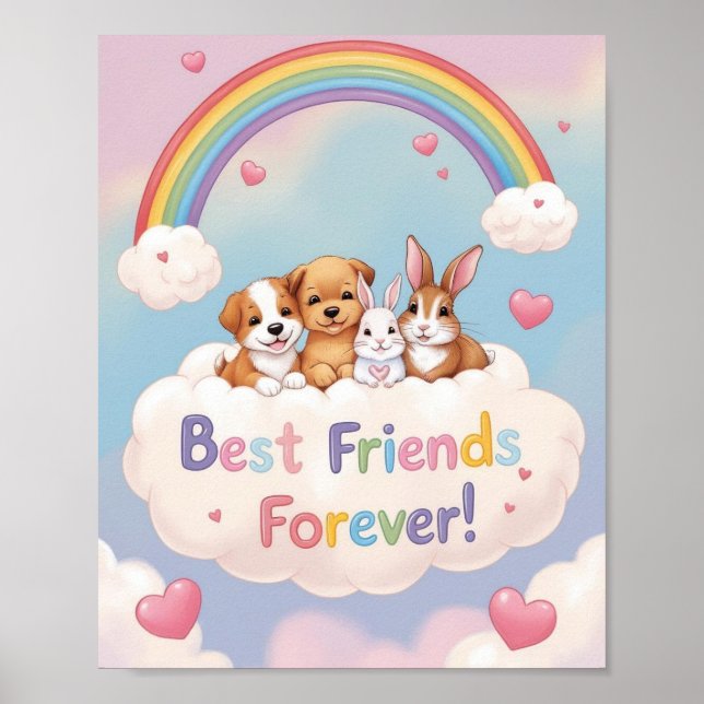 Poster Adorable Cat Best Friends Forever (Frente)