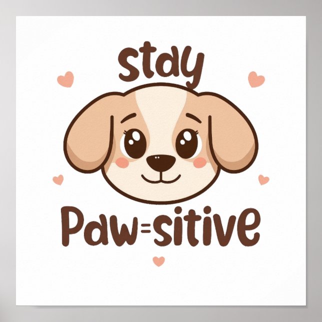 Poster Adorable Dog Lover Optimist Quote (Frente)