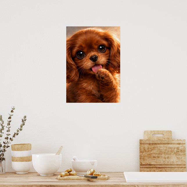 Poster Adorable Ruby Cavalier Spaniel (Cozinha)