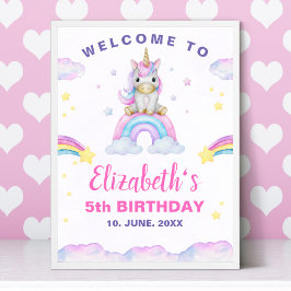 Poster Adorable Unicorn Birthday Girl