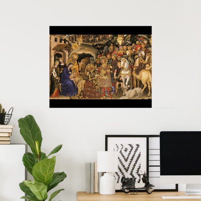 Poster Adoração da Arte Religiosa Cristã Magi (Escritório em casa)