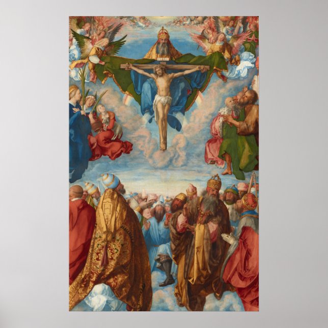 Pôster Adoração da Trinidade, detalhe de Albrecht Durer (Frente)