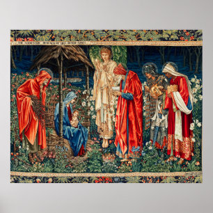 Poster ADORAÇÃO DE MAGI Morris, Natal Burne-Jones